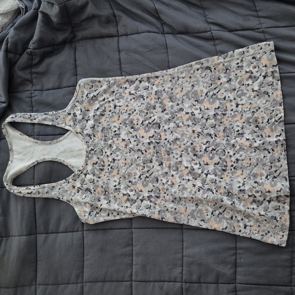 Lululemon Cool Racerback Tank Top In Not So Petite Fleur Silver Spoon